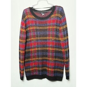 BDG Plaid Sweater Red Blue Yellow Black Long Sleeve Knit Size‎ Small